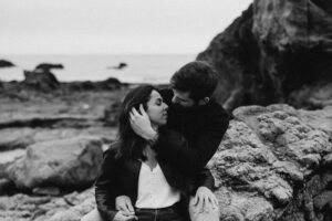 Photographe couple Rennes amoureux plage Pouliguen